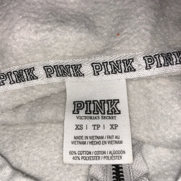 PINK Off white zip up hoodie - Picture 5 of 5